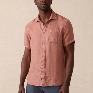 New Faherty Men’s SS Palma Linen Shirt Size: Small